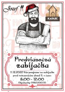 Predvianočná zabíjačka pred Reštauráciou Jozef II. v Holíči

Vážení zákazníci,

srdečne Vás pozývame na predvianočnú zabíjačku v sobotu 17.12.2022 pre